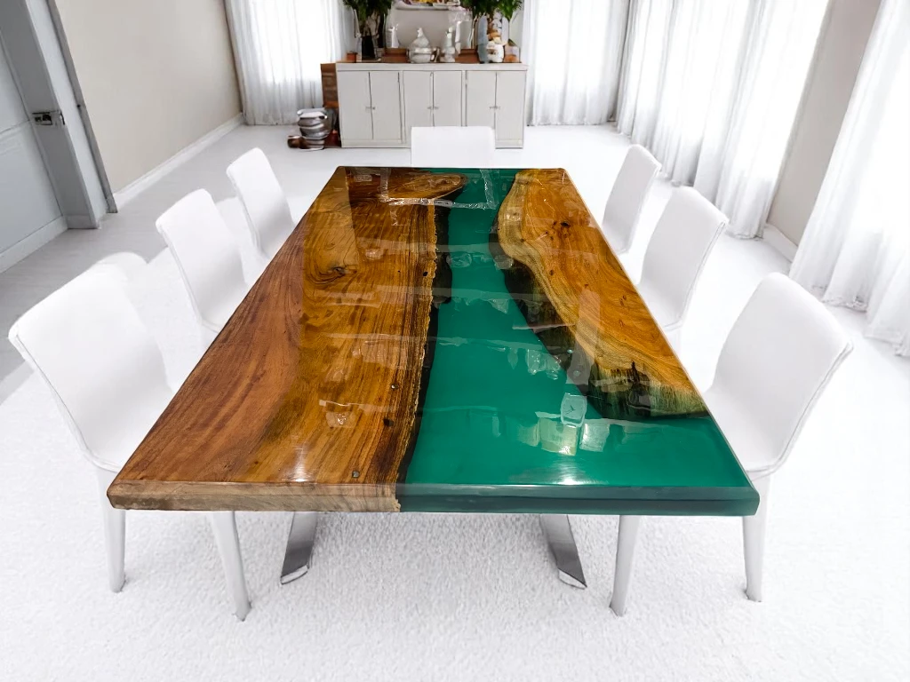 Green River Console Table Epoxy – Stunning Acacia Wood & Resin Craft